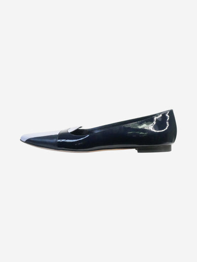 Blue patent leather flats with pointed toe - size EU 41.5 Flat Shoes Manolo Blahnik 