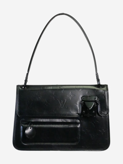 Black monogram Vernis leather square Op Art pouchy Shoulder Bag Louis Vuitton 
