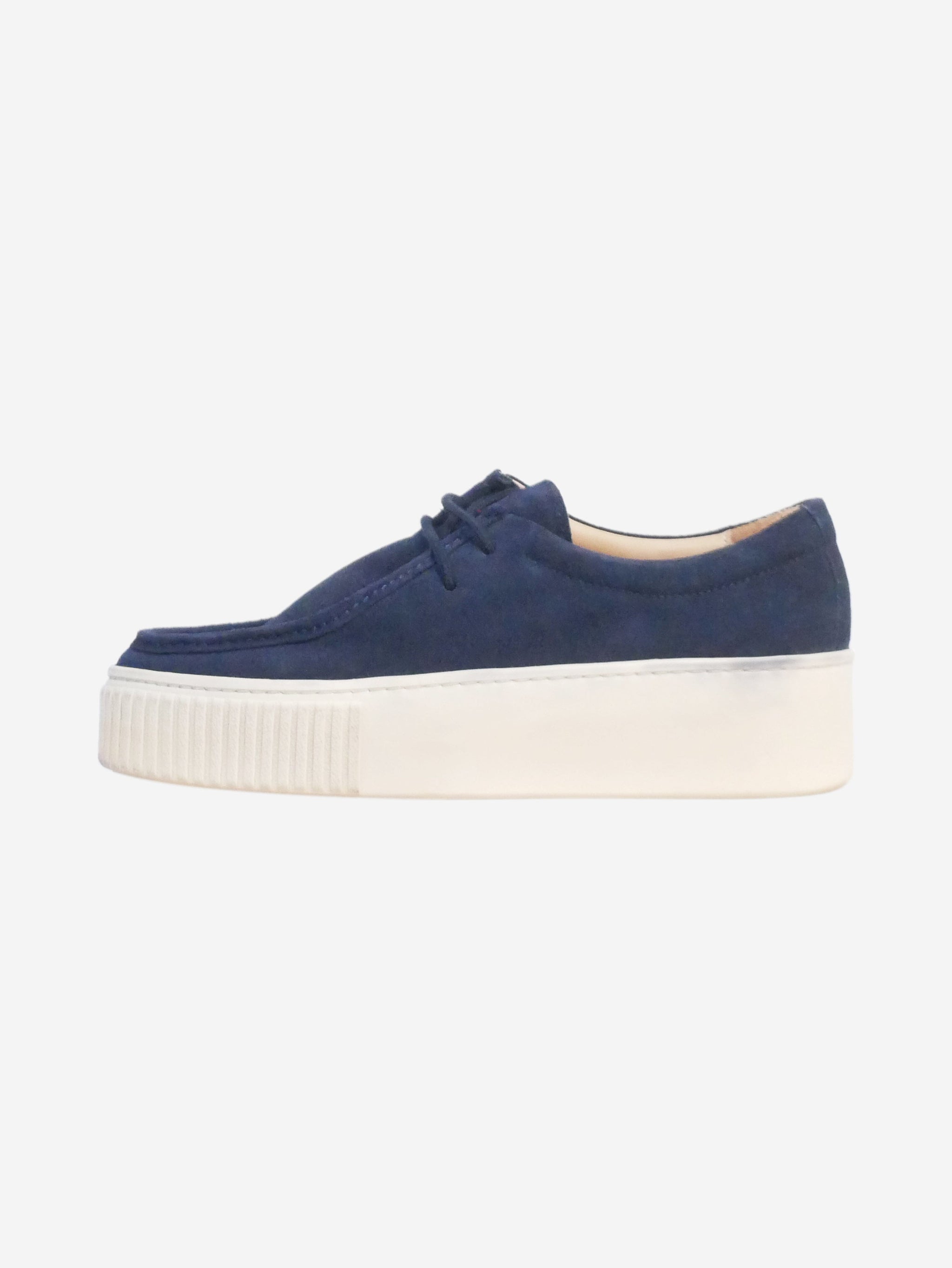 Blue suede store platform shoes