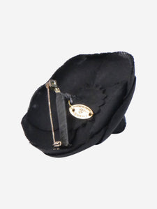 Chanel Black floral brooch