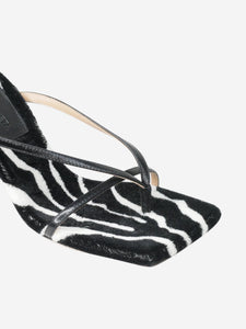 Bottega Veneta Black and White zebra patterned stetch sandals - size EU 36