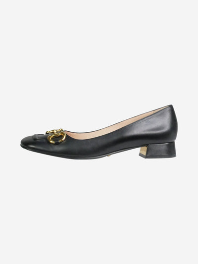 Black Horsebit mid-heel leather pumps - size EU 41 Heels Gucci 