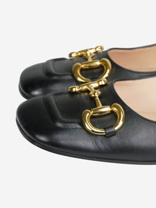 Gucci Black Horsebit mid-heel leather pumps - size EU 41