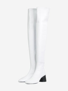 Khaite White leather knee-high boots - size EU 38