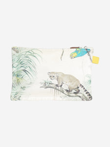 Hermes Multicoloured parrot printed zipped pouch