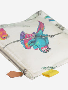 Hermes Multicoloured parrot printed zipped pouch