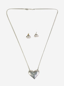 Tiffany & Co. Silver heart necklace and earrings set
