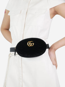 Gucci Black velvet Marmont belt bag