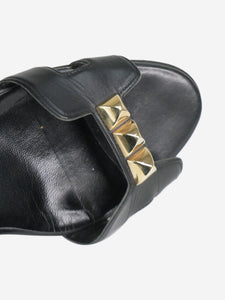 Hermes Black studded slingback heels - size EU 39
