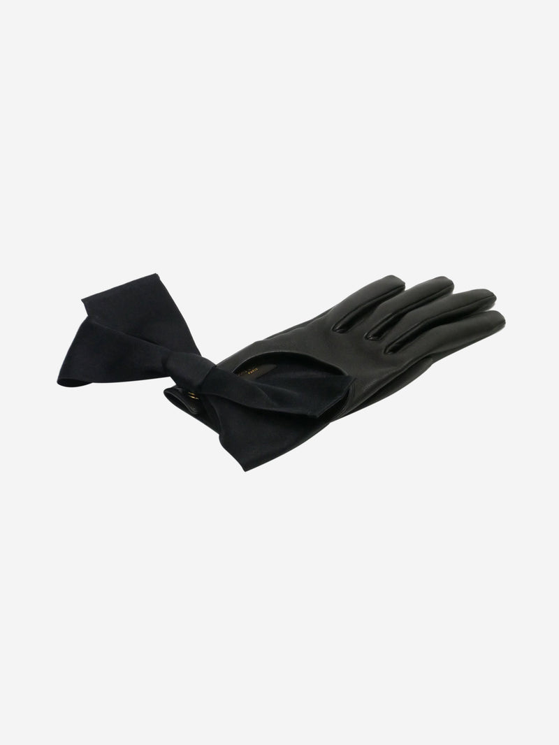 Black leather and silk gloves Gloves Louis Vuitton 