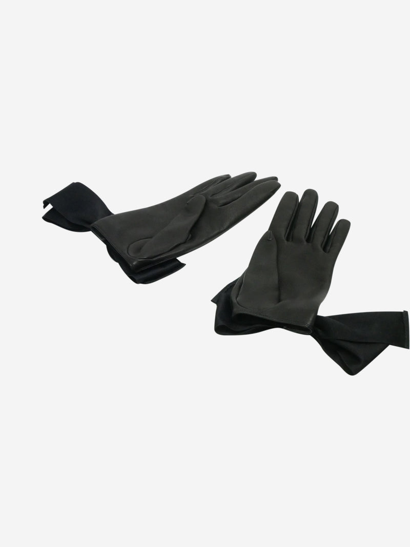 Black leather and silk gloves Gloves Louis Vuitton 