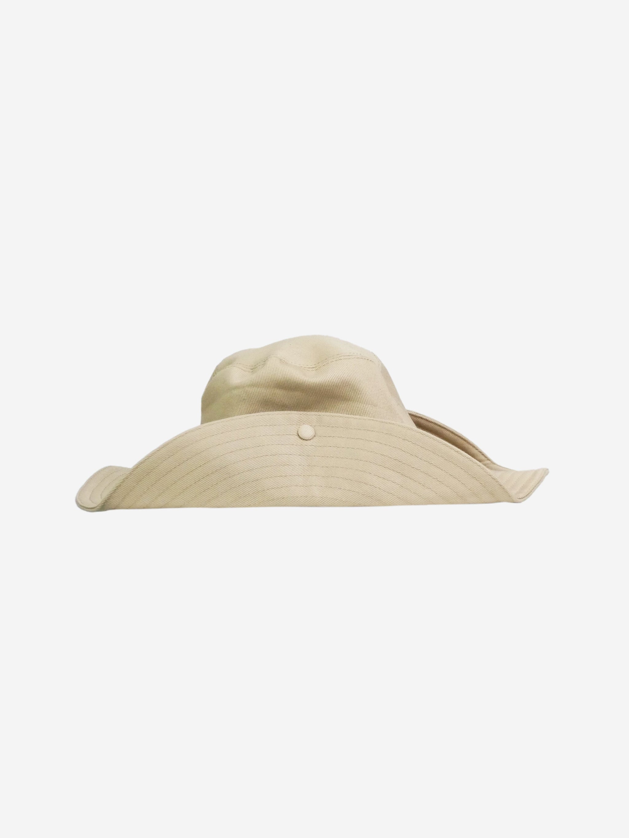 Miu Miu pre-owned beige denim logo hat | Sign of the Times