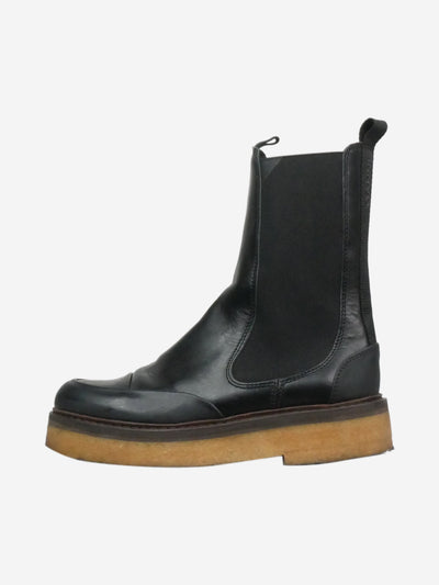 Black leather Chelsea boots - size 26.5 cm Boots Ganni 