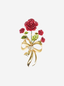 Dolce & Gabbana Gold rose flower crystal hair clip