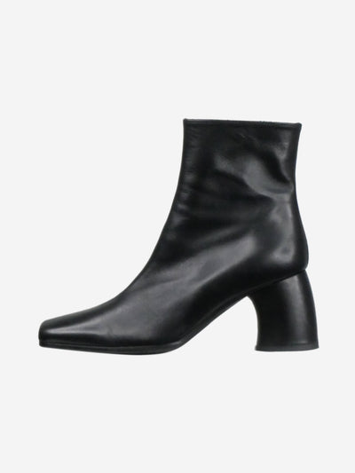 Black square toe boots with side zip - size EU 39 Boots Ann Demeulemeester 