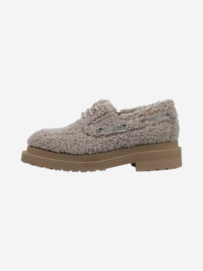 Beige lace up fur loafers - size EU 36 Flat Shoes Brunello Cucinelli 