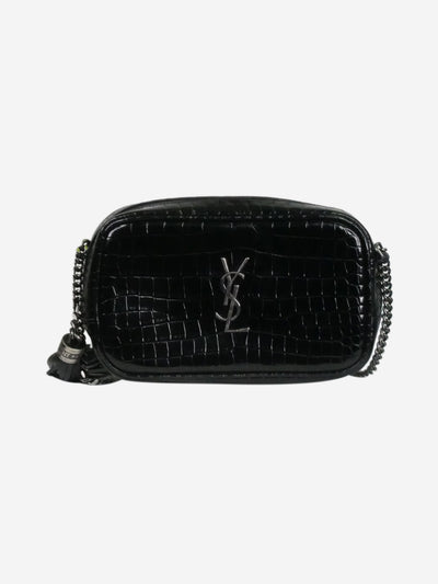 Black 2020 Lou mini Crocodile Effect patent leather cross-body bag Cross-body bags Saint Laurent 