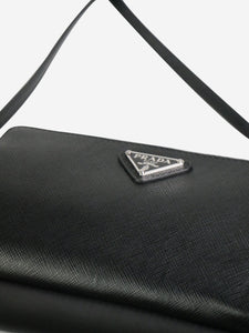 Prada Black Tessuto nylon and Saffiano leather crossbody bag