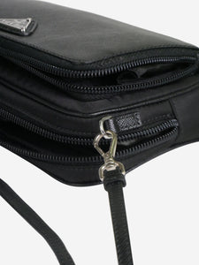Prada Black Tessuto nylon and Saffiano leather crossbody bag