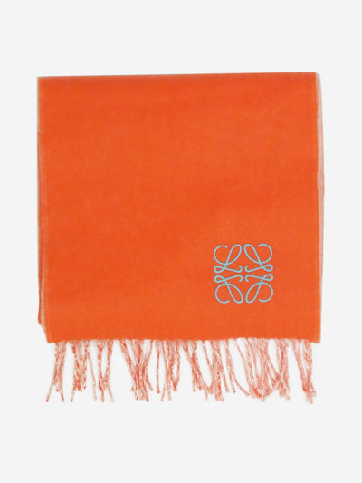 Orange fringed wool-blend scarf Scarves Loewe 
