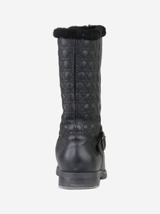 Christian Dior Black fur boots with buckle detail - size EU 36