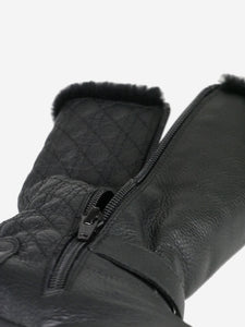 Christian Dior Black fur boots with buckle detail - size EU 36