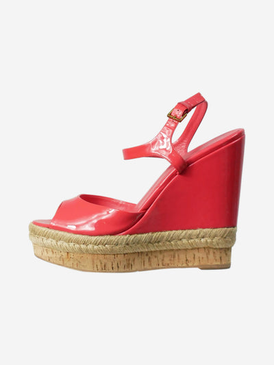 Coral pink patent cork-wedged heels - size EU 38 Heels Gucci 