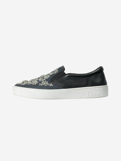 Blue bejewelled floral slip-on trainers - size EU 38 Trainers Christian Dior 