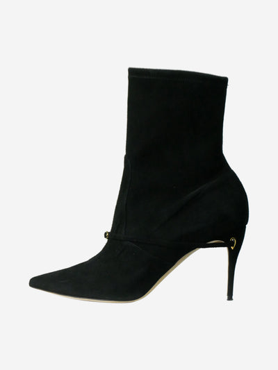 Black suede pointed toe boots - size EU 41 Boots Jennifer Chamandi 