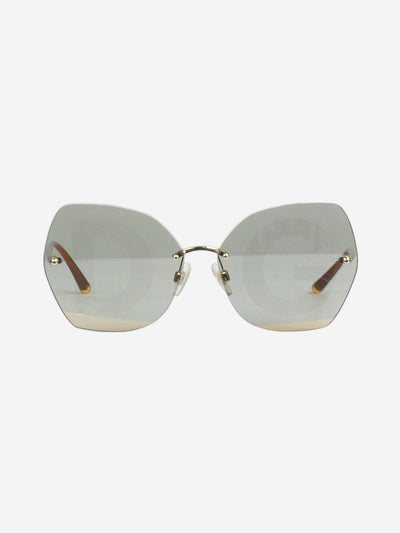 Brown oversized sunglasses with lettering on lenses Sunglasses Dolce & Gabbana 