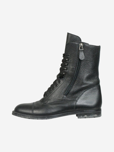 Black grained leather boots - size EU 38.5 Boots Manolo Blahnik 
