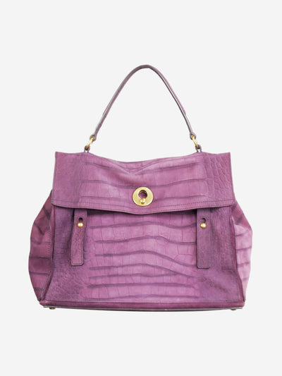 Purple suede croc skin bag Top Handle Bags Saint Laurent 