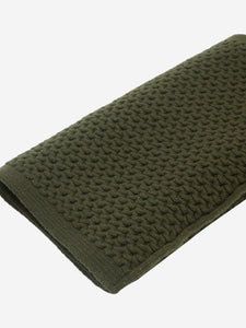 Theory Green knitted wool scarf