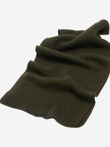 Theory Green knitted wool scarf