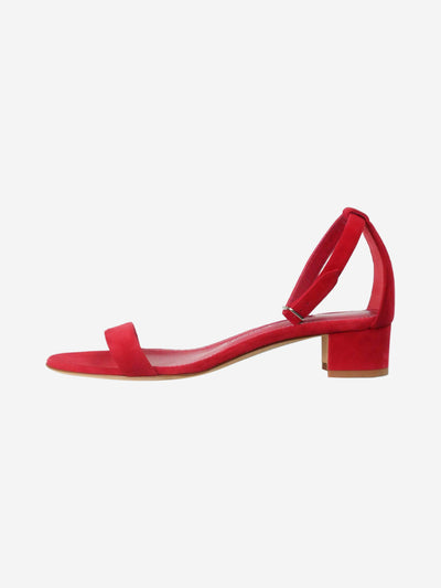 Red suede ankle-strap heels - size EU 37