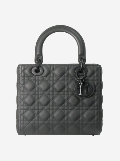 Matte black 2022 medium Lady Dior bag Top Handle Bags Christian Dior 