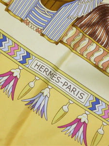 Hermes Yellow sphinx print scarf - size