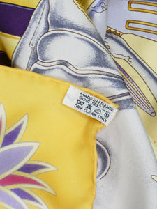 Hermes Yellow sphinx print scarf - size