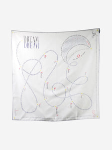 Hermes White Dream slogan scarf