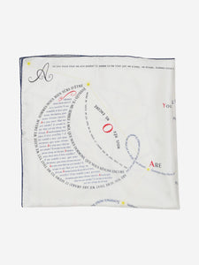 Hermes White Dream slogan scarf