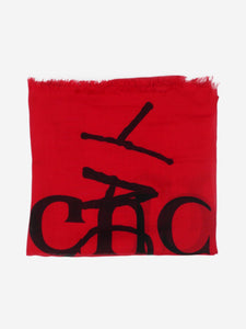 Gucci Red logo print scarf