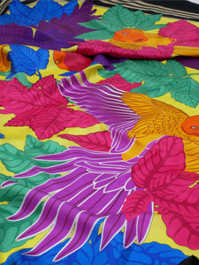 Hermes Multicoloured bird printed scarf