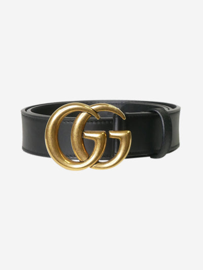 Gucci Black leather belt with the double G buckle - size Belts Gucci 