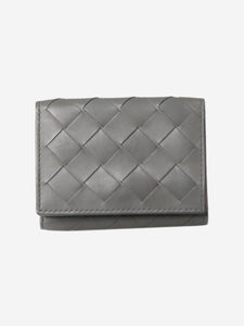 Bottega Veneta Grey intrecciato fold out wallet