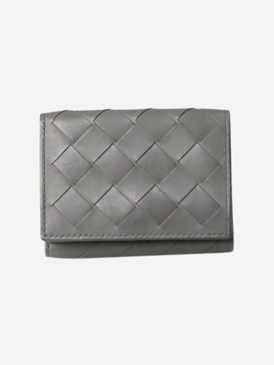 Grey intrecciato fold out wallet Wallets, Purses & Small Leather Goods Bottega Veneta 