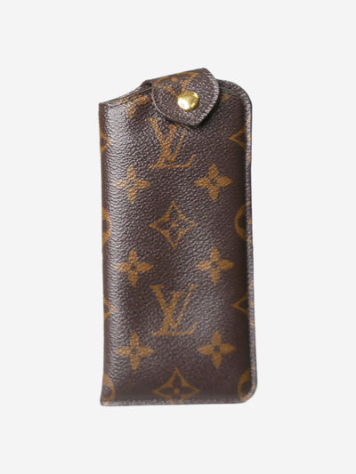 Brown monogram pouch for glasses