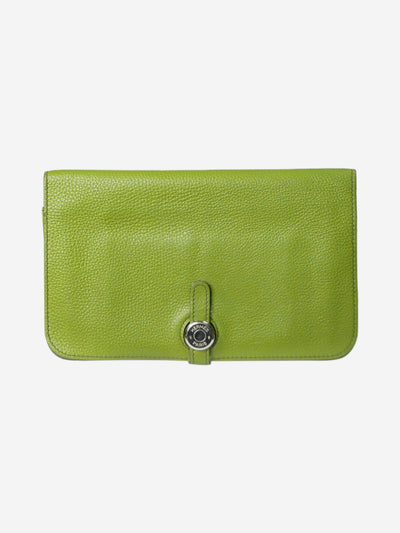 Green Clemence leather flap wallet Wallets, Purses & Small Leather Goods Hermes 