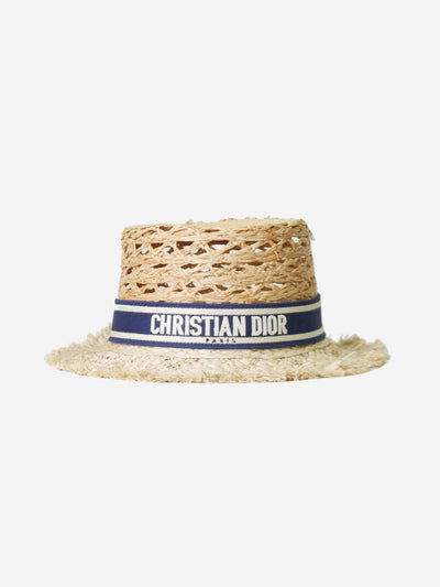 Christian Dior Neutral branded straw hat - size Hats Christian Dior 