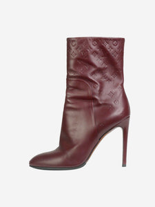 Louis Vuitton Burgundy Monogram embossed ankle boots - size EU 37