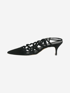 Manolo Blahnik Black suede slingback heels - size EU 40